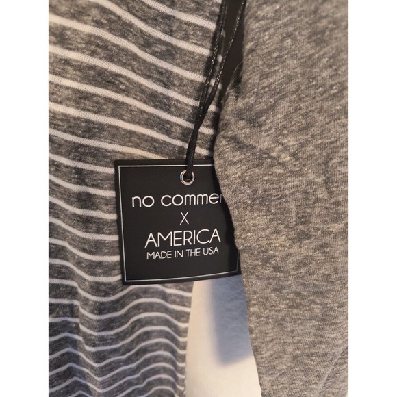 No Comment X women's top America size small gray stripe Polyester sweater - Picture 3 of 6